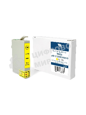 Картридж струйный NVPrint T0924 (NV-C13T09244A10) Yellow для Epson Stylus C91/CX4300/T26/TX106/TX109/TX119 (13.5 мл) совместимый