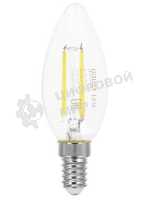 Лампа светодиодная филаментная Gauss Filament 10Вт цок.: E14 свеча св. свеч. бел. теп. (упак.: 10 шт)