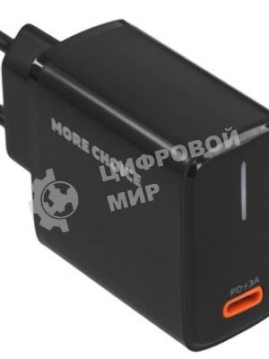 Сетевое зарядное устройство MORE CHOICE (4610196409912) NC60a черный - СЗУ 1USB-C 3.0A PD 20W быстрая зарядка для Type-C