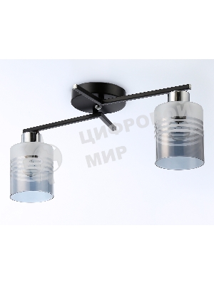 Светильник Ambrella light TR303211/2 BK/CH/SM/FR черный/хром/дымчатый/белый матовый E27*2 max 60W 500*170*200