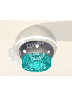 Светильник Ambrella Light XS1104020 PSL/BL серебро полированное/голубой MR16 GU5.3 LED 3W 4200K (C1104, N7194)