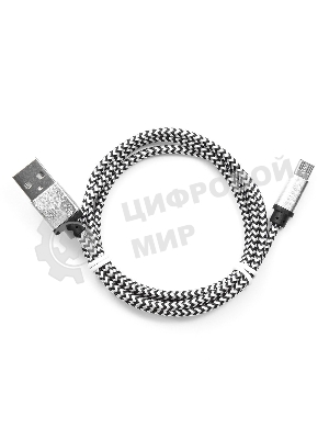 Кабель Gembird USB 2.0 Cablexpert AM/microBM 5P, 1м, нейлоновая оплетка, алюминиевые разъемы, серебристый, пакет