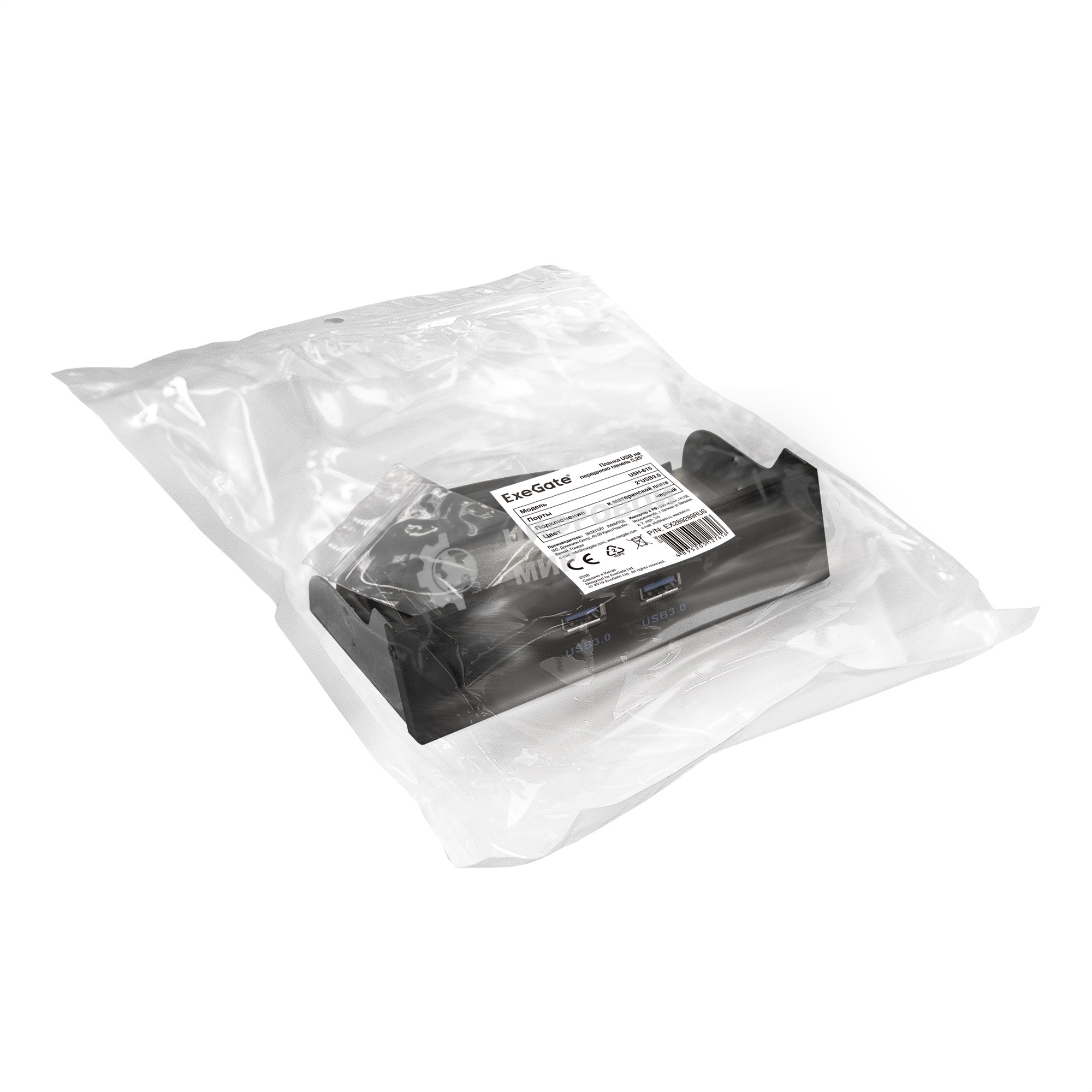 Планка USB на переднюю панель ExeGate EX289289RUS U5H-615, 5,25