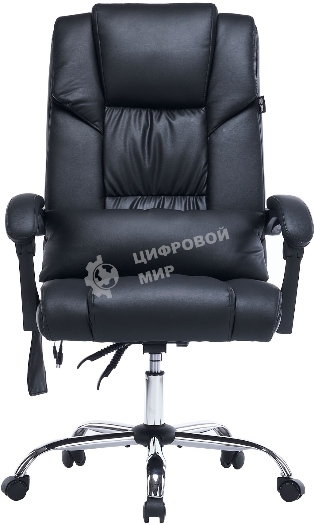 Кресло офисное Cactus CS-CHR-OC02M-BK черный, эко.кожа, крестов. сталь