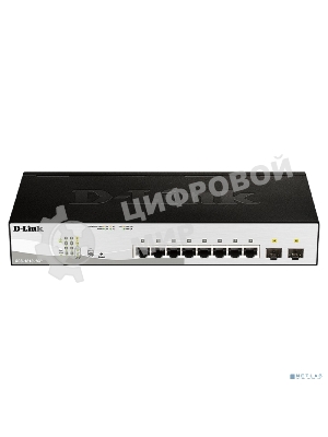 Коммутатор D-Link DGS-1210-10P/FL2A, 8×1 Гбит/с + 2×1 Гбит/с SFP, настраиваемый