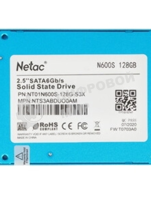 Накопитель SSD Netac N600S, 128Gb, SATA III, 2.5
