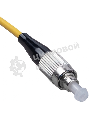 Комм. шнур оптический Cabeus Tight Buffer, Simplex FC/LC, OS2 9/125, LSZH, 1,5м, Ø 3мм, чёрный хвостовик, жёлтый