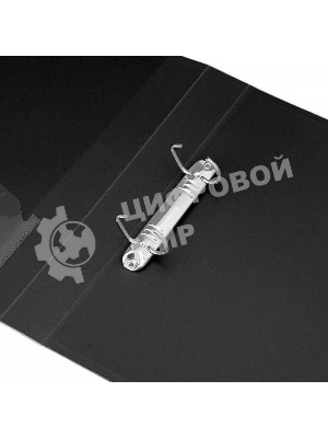 Папка на 2-х D-кольцах Бюрократ -0840/2DBLCK A4, пластик, 0.8мм корешок 40мм, внутренний и торцевой карман, черный