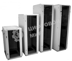 Шкаф телеком. напольный 42U (600x600) дверь стекло (ШТК-М-42.6.6-1ААА) (3 коробки)