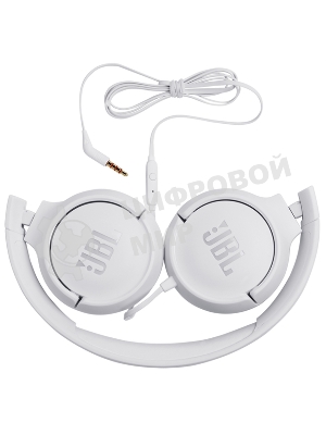 Проводные наушники JBL Tune 500 белый, накладные, jack 3.5 мм, складная конструкция