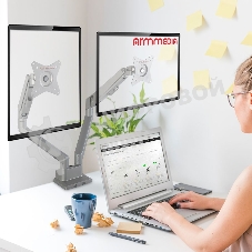 Кронштейн Arm media LCD-T36 серебристый, 4 шт/уп. Кр. алюм. настол. для 2-х мон. 15