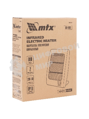 Обогреватель инфракрасный MTX IQH-800, белый, кварцевый, 800 Вт, 8 м2