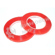 Скотч двусторонний прозрачный 3M с красной защитной лентой ширина 3мм 25м