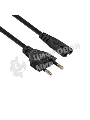 Кабель питания ноутбуков, аудио/видео ExeGate Special PCN-7,5S (Евровилка CEE7/16->C7, 2*0.5мм2, CCA, черный, 0.75м)