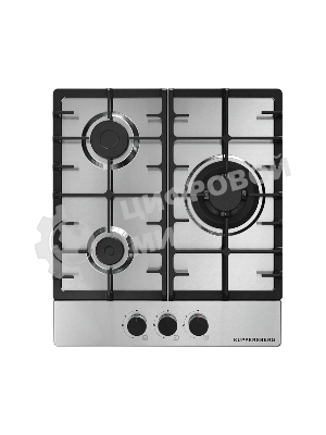 Варочная панель Kuppersberg FS 46 X, газ, High-Tech, 45 см, автоматический электроподжиг, газ-контроль, форсунки под сжиженый газ, SABAF конфорки, чугунные решетки, цвет нержавеющая сталь, цвет фурнитуры черный