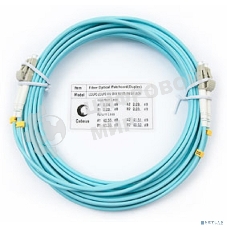 Коммутационный шнур оптический Cabeus Tight Buffer, Duplex LC/LC, OM3 50/125, LSZH, 7м, d= 3мм, серый хвостовик, аква