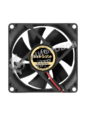 Вентилятор 12В DC ExeGate ExtraSilent ES08025S2P (80x80x25 мм, Sleeve bearing (подшипник скольжения), 2pin, 1900RPM, 20dBA)