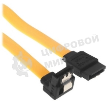 Кабель интерфейсный SATA Cablexpert CC-SATAM-DATA90-YL-50CM, Sata3 7pin/7pin, мет.защелка, угловой разъем, 50 см, желтый, пакет