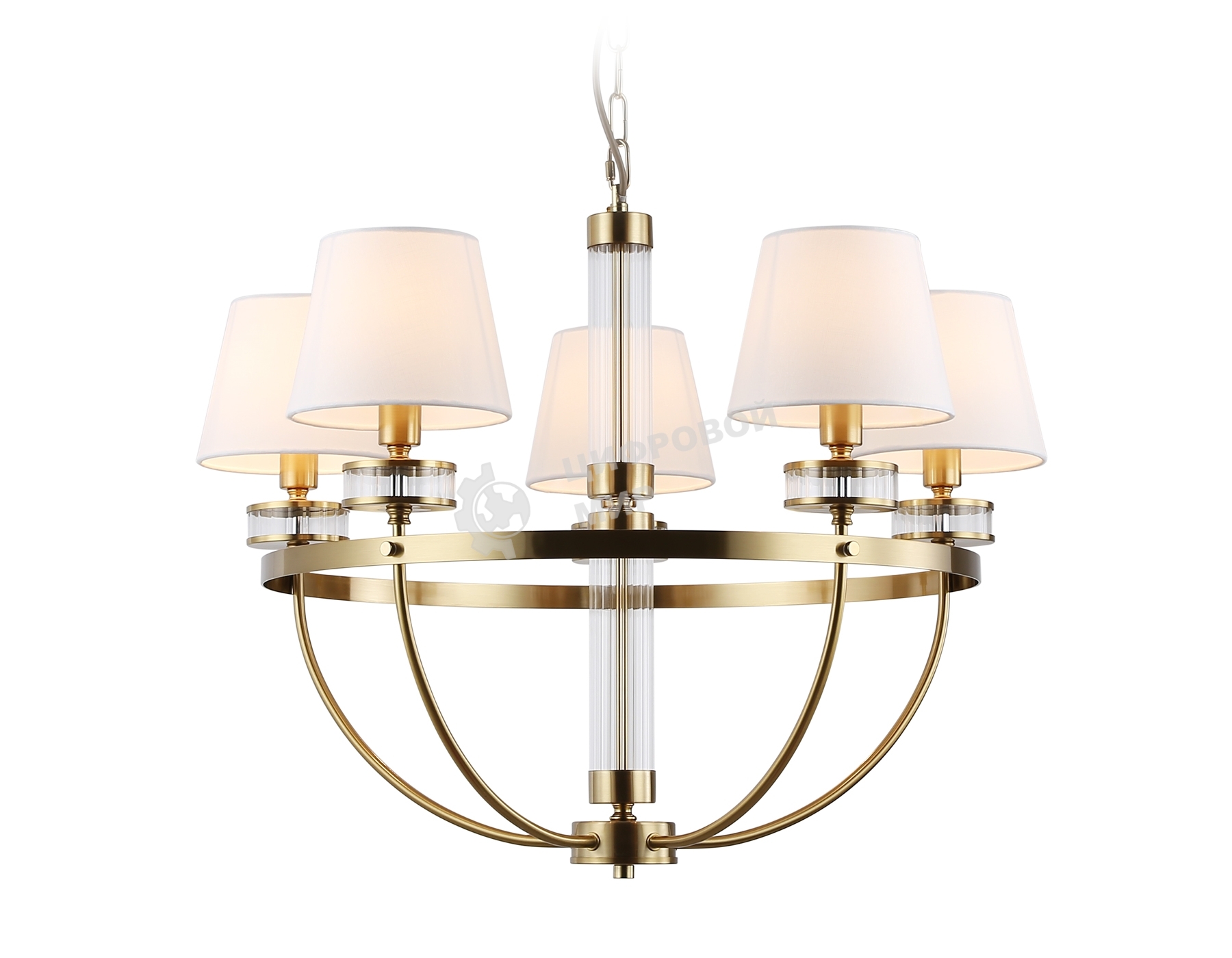Люстра Ambrella light LH71251/5 BS/WH латунь/белый E14/5 max 40W D700*990