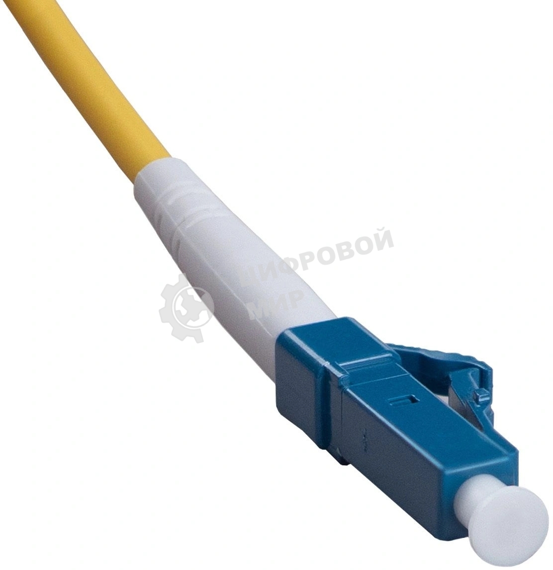 Комм. шнур оптический Cabeus Tight Buffer, Simplex FC/LC, OS2 9/125, LSZH, 1,5м, Ø 3мм, чёрный хвостовик, жёлтый