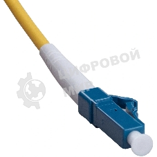 Комм. шнур оптический Cabeus Tight Buffer, Simplex FC/LC, OS2 9/125, LSZH, 1,5м, Ø 3мм, чёрный хвостовик, жёлтый