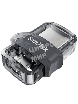 Флешка USB SanDisk Ultra Dual OTG (SDDD3-128G-G46), 128Gb, m3.0/USB 3.0, R/W 100/40, черный
