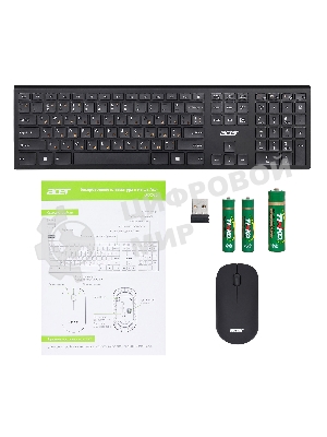 Комплект клавиатура и мышь Acer OKR030 ZL.KBDEE.005 Combo wilreless USB slim черный