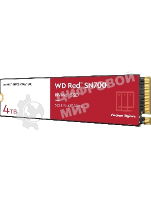 Накопитель SSD WD Red SN700 WDS400T1R0C, 4Tb, PCIe 3.0 x4, M.2 2280, NVMe, R/W 3400/3100