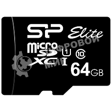 Флеш карта microSDXC 64Gb Class10 Silicon Power SP064GbSTXBV1V20 Elite w/o adapter