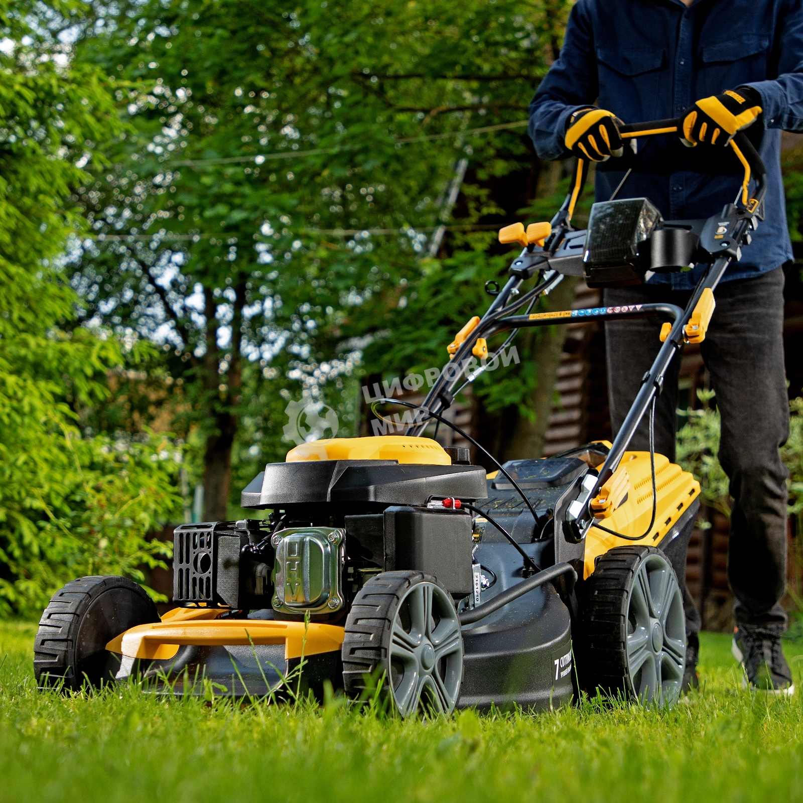 Газонокосилка бензиновая Denzel GLD-520SP-VE, 196 см3,шир 52 см,привод,вариатор,эл.старт, 60 л