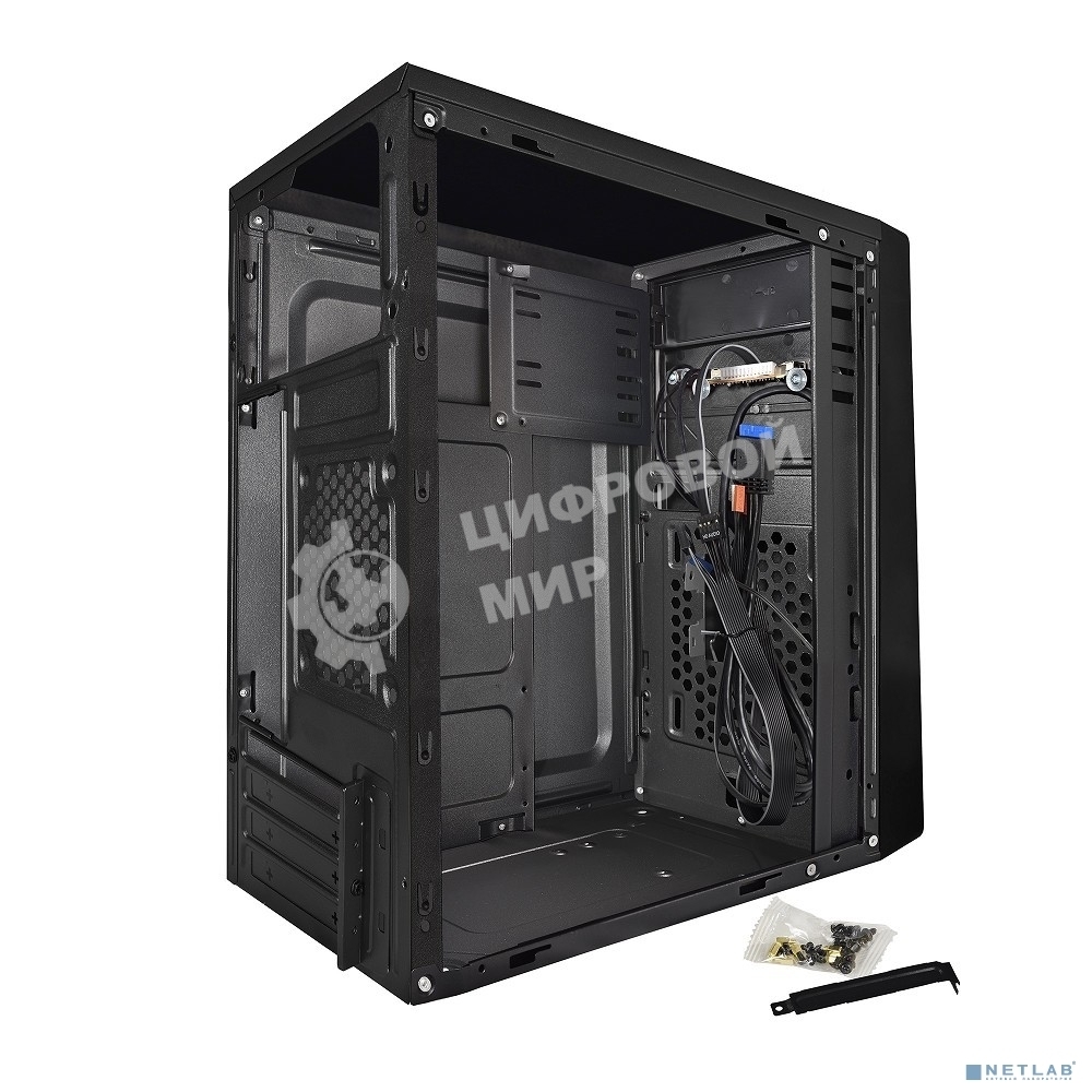 Компьютерный корпус ExeGate EX283062RUS Minitower ExeGate BAA-107U Black, mATX, (AAA400, 80мм), 1хUSB+2хUSB 3.0, Audio