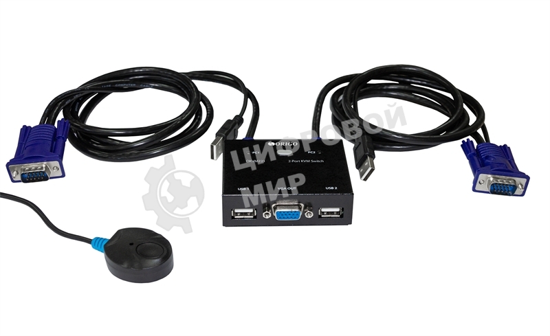 Переключатель KVM 2-портовый ORIGO OKVM221/A1A с портами VGA и USB