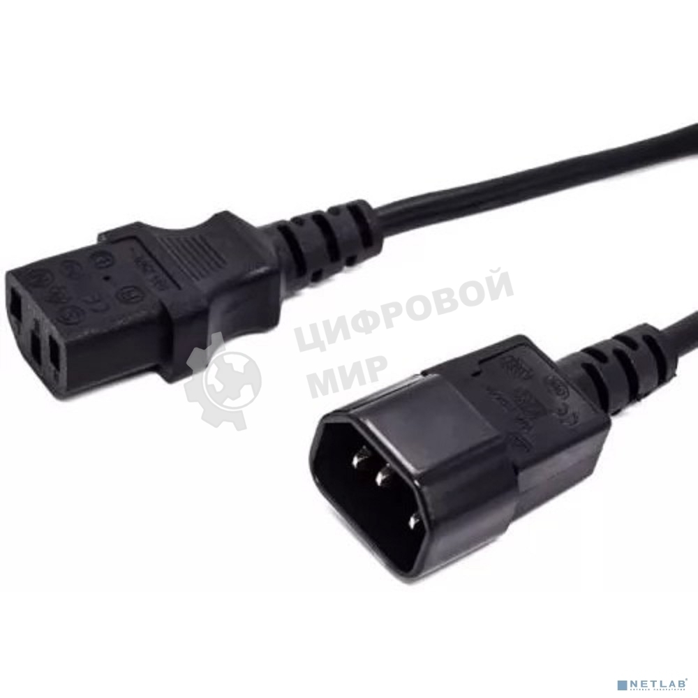 Кабель питания Filum FL-PC16-C13-C14-1.8M С13- C14, 3х1 мм?, 220В, 10A, черный, 1.8 м.[FL-PC16-C13-C14-1.8M]