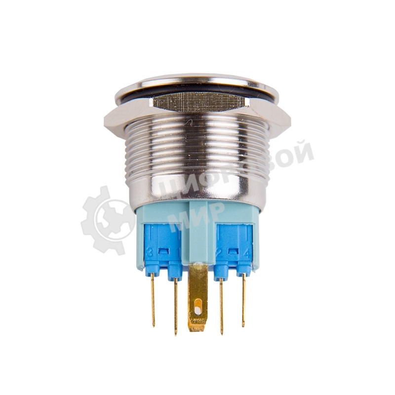 Кнопка антивандальная Rexant Ø22 12В Б/Фикс (5с) (ON)-OFF/(OFF)-ON подсв/красная