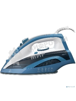 Утюг BRAYER 4002BR, 2400 Вт, керамич, Пар 140 г/м антикапля, разбрыз, резер 360мл, самоотчис,