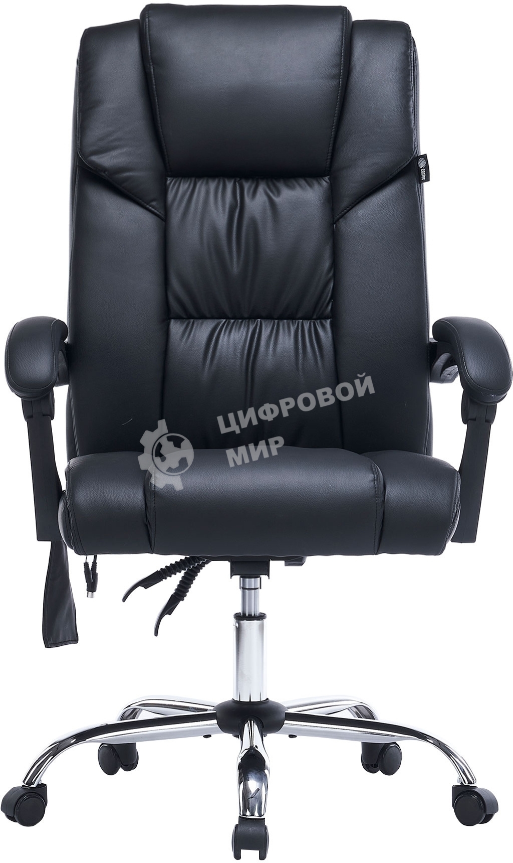 Кресло офисное Cactus CS-CHR-OC02M-BK черный, эко.кожа, крестов. сталь