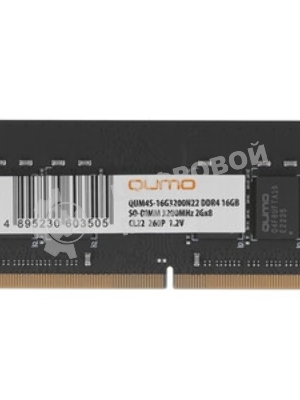 Оперативная память Qumo, DDR4, 16GB (1x16GB), 3200MHz, CL22, SO-DIMM