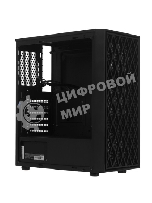 Компьютерный корпус Miditower ExeGate EVO-8243-EVO800 (ATX, БП EVO800RGb с вент. 12 см, 2хUSB+1хUSB 3.0, черный, 3 вент. с RGb подсветкой, боковая панель - закаленное стекло)