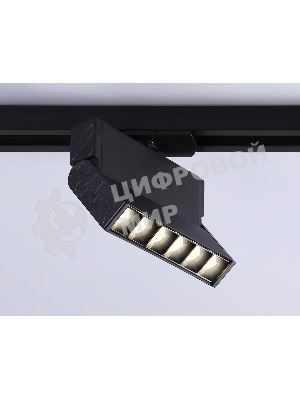 Трековый однофазный светодиодный светильник Ambrella light GL6813 BK черный LED 6W 3000K 24° 115*22*87
