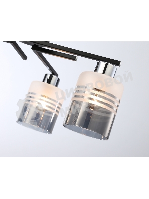 Светильник Ambrella light TR303212/4 BK/CH/SM/FR черный/хром/дымчатый/белый матовый E27*4 max 60W D515*200