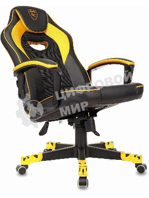 Кресло игровое Бюрократ Zombie GAME 16 черный/желтый текстиль/эко.кожа крестовина пластик