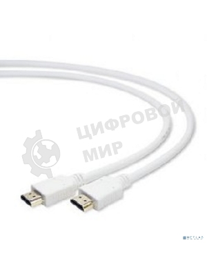 Кабель Cablexpert HDMI CC-HDMI4-W-6, 19M/19M, v2.0, медь, позол.разъемы, экран, 1.8м, белый, пакет