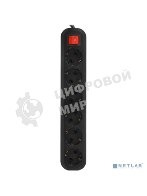 Сетевой фильтр 5bites SP6B-350 6S, 3*1.5MM2, 16A, ABS, 5M, BLACK