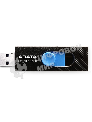 Флешка USB ADATA UV320 (AUV320-32G-RBKBL), 32Gb, USB 3.2 Gen 1, R/W 100/30, черный/голубой