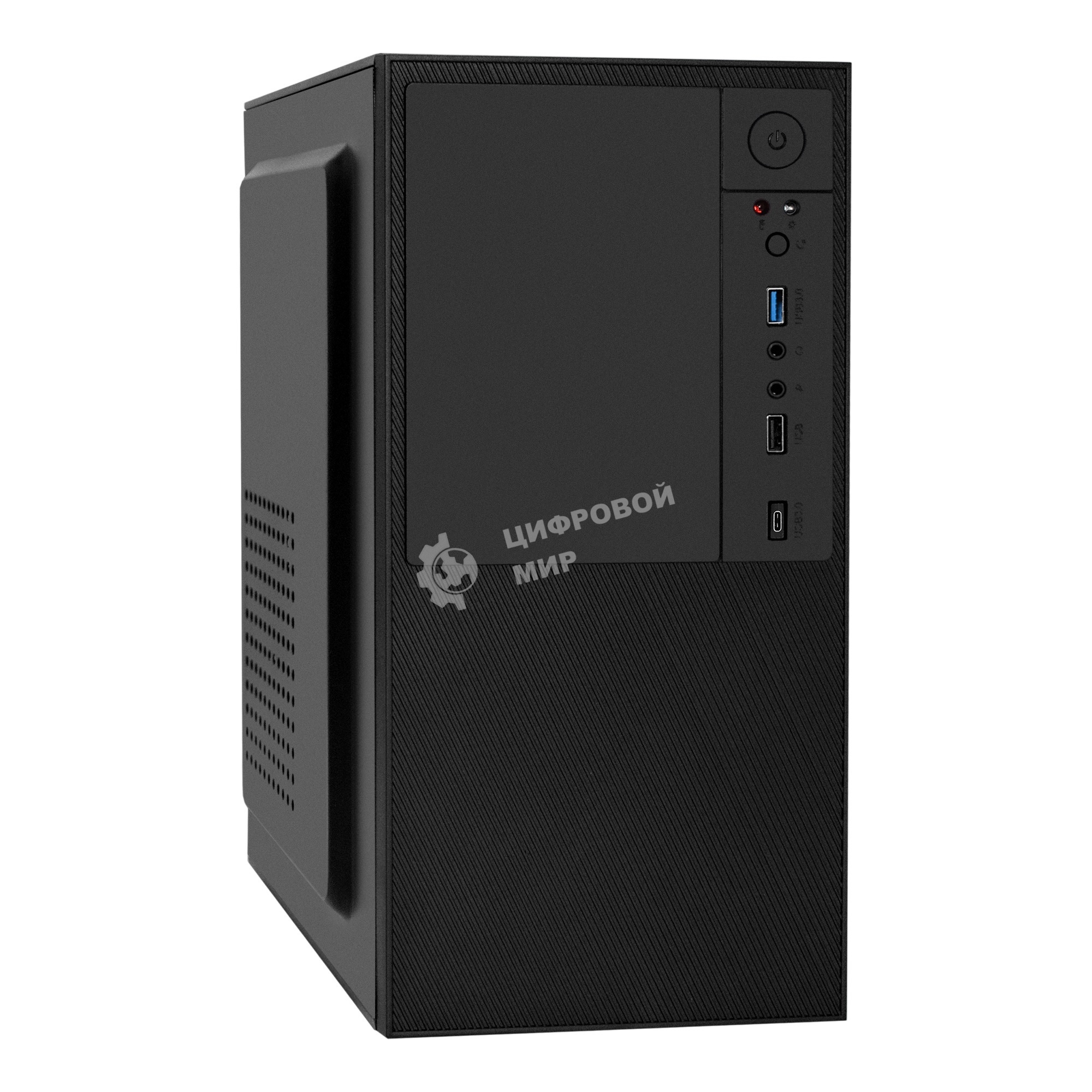 Компьютерный корпус Minitower ExeGate BAA-308UC-AAA350 (mATX, БП AAA350 с вент. 8см, 1хUSB/1хUSB 3.0/1хTypeC, HD Audio, черный)
