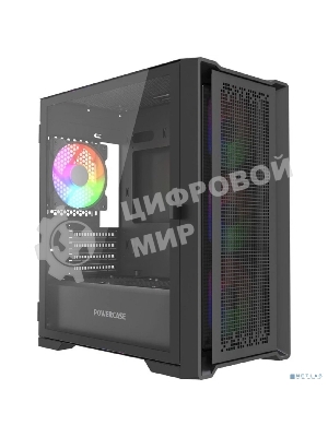 Корпус PowerCase ByteFlow Micro Black LE, Micro-Tower, чёрный