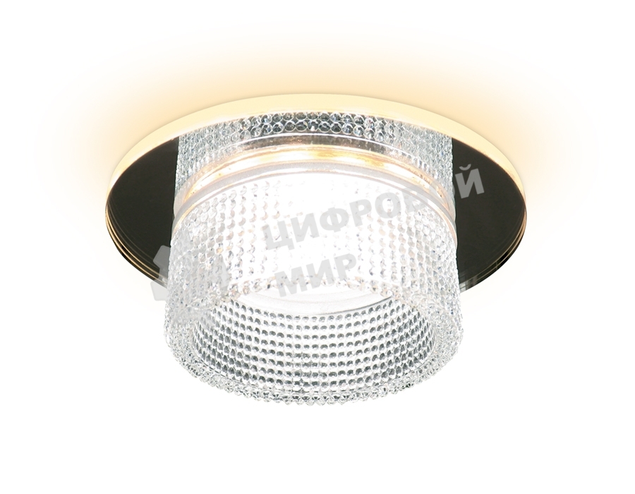 Светильник Ambrella light TN350 CH/CL хром/прозрачный GU5.3+3W (LED WHITE) D95*45