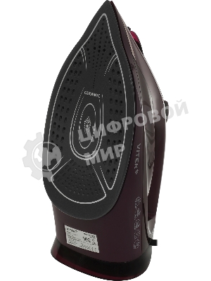 Утюг Vitek VT-IRN1204 бордовый, 2400 Вт, 23 г/мин, 150 г/мин, 450 мл