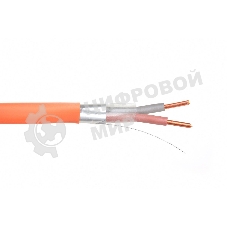 Кабель монтажный огнестойкий ТЕХНОКАБЕЛЬ-НН КПСЭнг(А)-FRLS-1х2х1, медный, экранированный, с низким дымо и газовыделением, 200 м, оранжевый