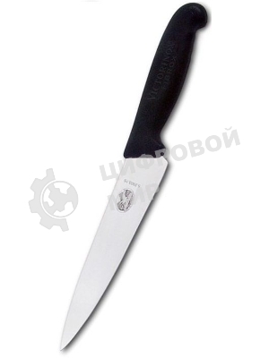 Нож кухонный Victorinox Fibrox (5.2003.15) стальной разделочный лезв.150мм прямая заточка черный блистер